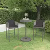 Image de vidaXL Ensemble de bar de jardin 3 pcs et coussins Résine tressée Gris