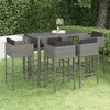 Image de vidaXL Ensemble de bar de jardin 7 pcs et coussins Résine tressée Gris