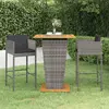 Image de vidaXL Ensemble de bar de jardin 3 pcs et coussins Résine tressée Gris