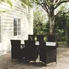 Image de vidaXL Salon de jardin 7 pcs avec coussins résine tressée noir