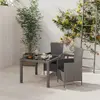 Image de vidaXL Ensemble à manger d'extérieur 3pcs coussins gris résine tressée