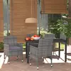 Image de vidaXL Ensemble à manger de jardin coussins 5pcs Résine tressée Gris
