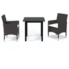 Image de vidaXL Mobilier à Dîner de Jardin et Coussins 3 pcs Ensemble de Salle à Manger de Patio Table et Chaises d'Extérieur Balcon Résine Tressée Marron
