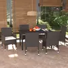 Image de vidaXL Ensemble à manger de jardin et coussins 7 pcs marron poly rotin