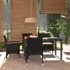Image de vidaXL Ensemble à dîner de jardin avec coussins 5 pcs poly rotin noir