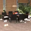Image de vidaXL Ensemble à manger de jardin coussins 7pcs Résine tressée Noir