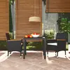 Image de vidaXL Ensemble à dîner de jardin avec coussins 3 pcs poly rotin noir
