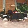 Image de vidaXL Ensemble à manger de jardin coussins 7pcs Résine tressée Noir