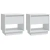 Image de Tables de chevet 2 pcs Blanc 45x34x44 cm bois d ingénierie