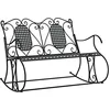 Image de vidaXL Banc à Bascule 2 Places Chaise de Jardin Fauteuil Banc d'Extérieur Banc de Patio Meuble de Jardin Terrasse Cour 113 cm Noir Acier