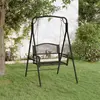 Image de vidaXL Balancelle 124 cm Noir Acier