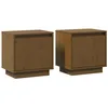 Image de Tables de chevet 2pcs Marron miel 40x30x40cm Bois de pin solide