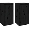 Image de Armoires murales 2 pcs Noir 30x30x60 cm Bois de pin massif