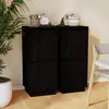 Image de vidaXL Buffets 2 pcs Noir 31,5x34x75 cm Bois massif de pin