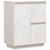 Image de Buffet Blanc 60x34x75 cm Bois massif de pin