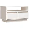 Image de Meuble TV Blanc 60x35x37 cm Bois de pin massif