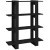 Image de Bibliothèque Séparateur de pièce Noir 100x30x123,5 cm