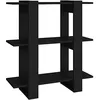 Image de Bibliothèque Séparateur de pièce Noir 80x30x123,5 cm