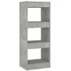 Image de Bibliothèque séparateur de pièce gris béton bois d ingénierie
