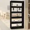 Image de vidaXL Bibliothèque/Séparateur de pièce Noir Bois d'ingénierie
