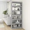 Image de vidaXL Bibliothèque/Séparateur de pièce Gris béton Bois d'ingénierie