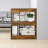 Image de vidaXL Bibliothèque/Séparateur de pièce chêne fumé 60x30x72 cm