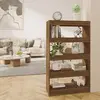 Image de vidaXL Bibliothèque/Séparateur de pièce Chêne marron Bois d'ingénierie