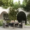 Image de vidaXL Ensemble à manger de jardin coussins 5pcs Résine tressée Gris