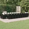 Image de vidaXL Ensemble à manger de jardin 21pcs coussins noir résine tressée