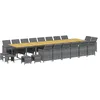 Image de vidaXL Ensemble à Dîner de Jardin Coussins 21 pcs Mobilier de Salle à Manger Table et Chaises de Repas Terrasse Patio Extérieur Gris Résine Tressée