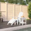 Image de vidaXL Chaise de jardin Adirondack repose-pied table PEHD Blanc
