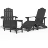 Image de vidaXL Chaises de Jardin Adirondack Repose-Pied Table Siège de Patio Fauteuil Table de Terrasse Ensemble de Meubles d’Extérieur PEHD Anthracite
