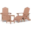 Image de vidaXL Chaises de Jardin Adirondack Repose-Pied et Table PEHD Marron