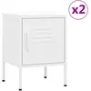 Image de vidaXL Tables de chevet 2 pcs Blanc 35x35x51 cm Acier