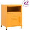 Image de vidaXL Tables de chevet 2 pcs Jaune moutarde 35x35x51 cm Acier