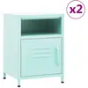 Image de vidaXL Tables de chevet 2 pcs Vert menthe 35x35x51 cm Acier