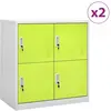 Image de vidaXL Armoires à casiers 2 pcs Gris clair et vert 90x45x92,5 cm Acier