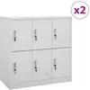 Image de vidaXL Armoires à casiers 2 pcs Gris clair 90x45x92,5 cm Acier