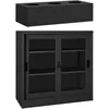 Image de vidaXL Armoire à Portes coulissantes avec jardinière Anthracite Acier
