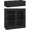 Image de vidaXL Armoire à portes coulissantes avec jardinière Anthracite Acier