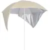 Image de vidaXL Parasol de plage avec parois latérales sable 215 cm