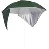 Image de vidaXL Parasol de plage avec parois latérales vert 215 cm