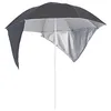 Image de Bussandri Exclusive - Parasol de plage avec parois latérales - 215 cm - Anthracite, silverl, Twee zetels