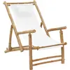 Image de vidaXL Chaise de terrasse Bambou et toile Blanc crème