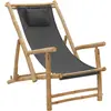 Image de vidaXL Chaise de terrasse Bambou et toile Gris foncé