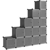 Image de Cubes de rangement 15 pcs avec portes Noir PP
