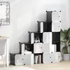 Image de vidaXL Cubes de rangement 15 pcs avec portes Noir PP