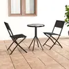 Image de vidaXL Ensemble de bistro 3 pcs Acier Noir
