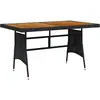 Image de vidaXL Table de jardin Noir 130x70x72 cm Résine tressée et acacia