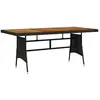 Image de vidaXL Table de jardin Noir 160x70x72 cm Résine tressée et acacia